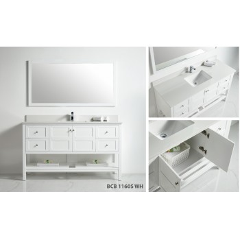 BNK BCB1160 Austin Includes Bathroom Vanity, Mirror and Top Full Set