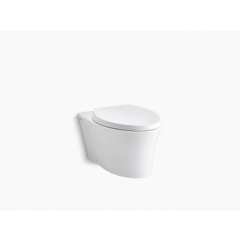 Kohler K-6299 Veil Wall-Hung Compact Elongated Dual Flush Toilet with Quiet-Close Seat