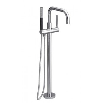Kohler K-10129-4 Purist Floor Mounted Roman Tub Faucet Trim with Metal Lever Handle and Built-In Diverter - Includes Personal Hand Shower